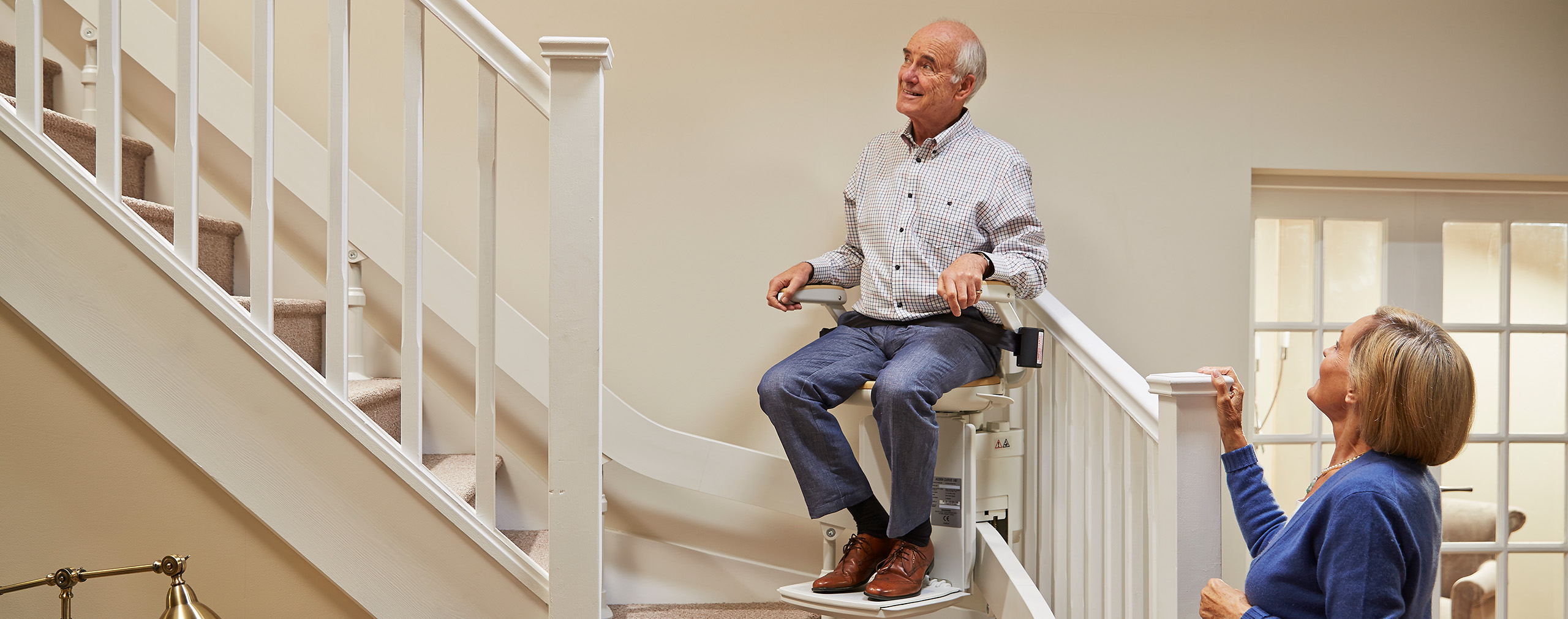 Man using a Acorn Stairlift